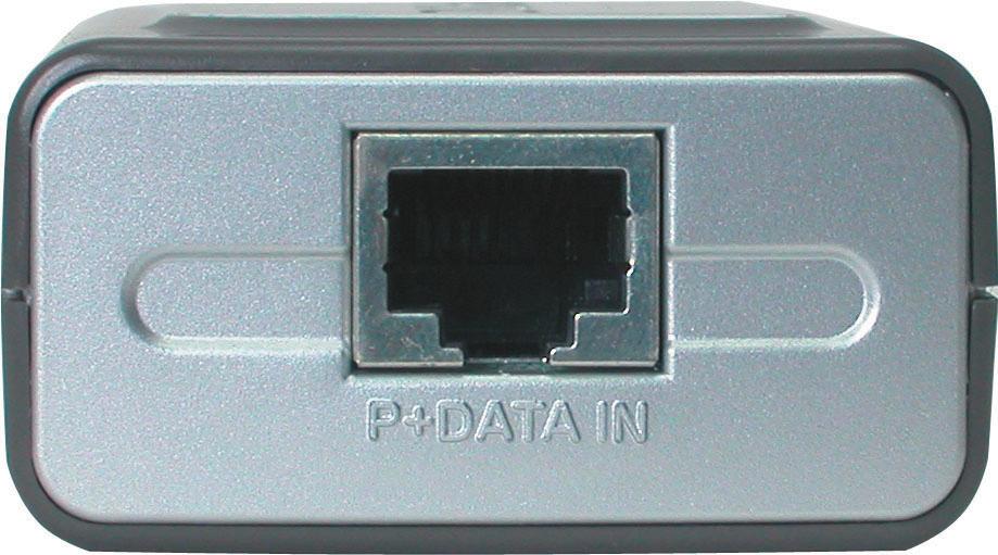 DWL-P50 anschließen P+DATA IN:Anschluss für die Verbindung eines ungekreuzten RJ-45- Kabels der Kategorie 5 mit einem PoE-Switch.