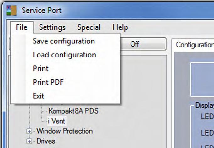 00 partir du ivent peut être configuré via le logiciel de port de service. Toutes les mises à jour du logiciel "Service Port" peuvent être téléchargés à partir du site www.ecodis.