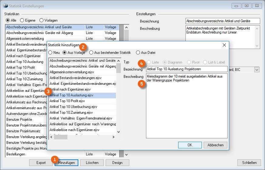 Vorhandene Statistiken bearbeiten Um vorhandene Statistiken bearbeiten zu