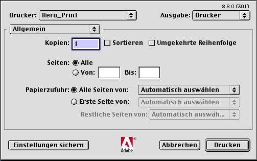 COLORWISE DRUCKOPTIONEN 86 ColorSync Farbanpassung: Bei dieser Einstellung erfolgt die Farbkonvertierung auf dem Host-Computer.