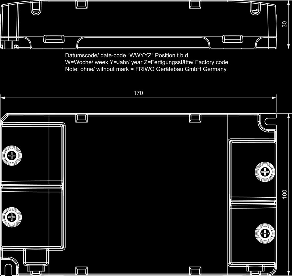 3 Gehäuse / Housing: Gehäusetyp / housing-typ: LT60 ZHAGA ZC8 H5 Material: PC / ABS V0 125 C Farbe Boden/ bottom colour: Weiß /