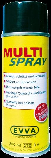 Multi-Spray Unentbehrlich für Haus und Garten, am Arbeitsplatz, bei Fahrzeugen, Sport- und Freizeitgeräten, in Industrie und Landwirtschaft, bei Maschinen aller Art, Schlössern sowie allen