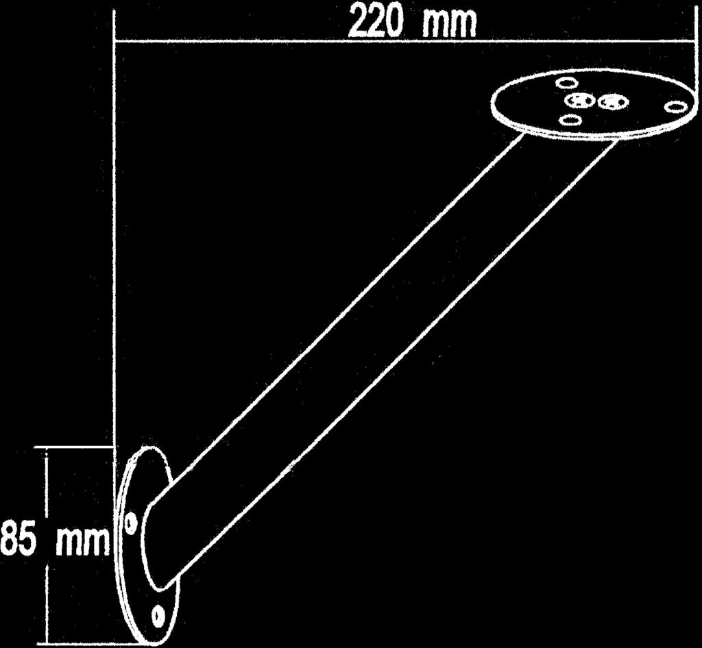 Lüftungsgittermaß: 500 x 80 mm (B x T) Metall-Stützkonsole, rund für tiefergesetzte Barlösungen auch als Wandkonsole verwendbar 220 x