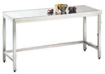 Arbeitstisch Grundboden Serie Variabel A l l e S o n d e r m a ß e m ö g l i c h! Work table without shelf made of stainless steel 1.