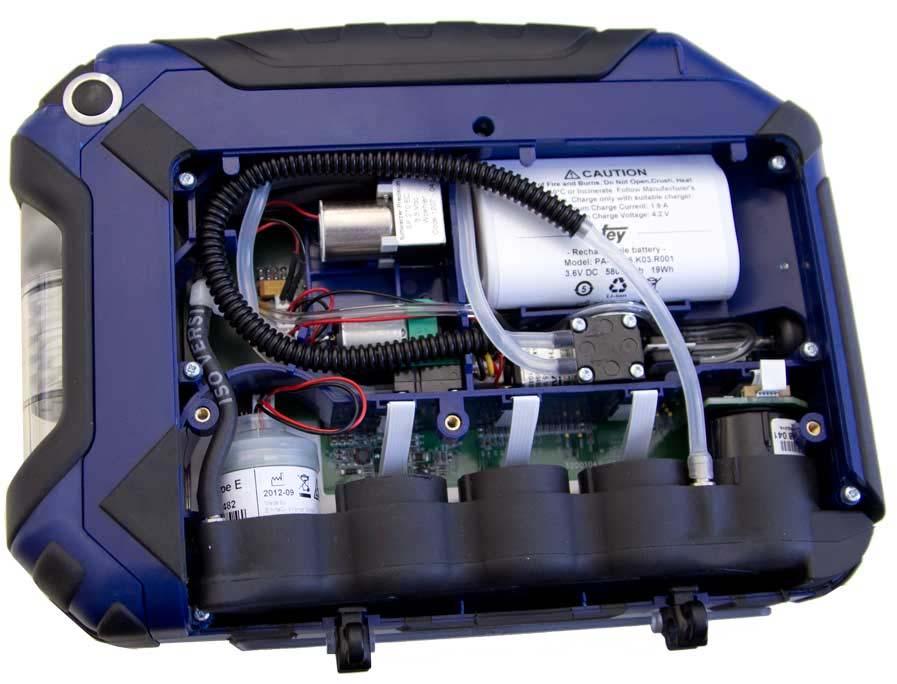 Wartung Akku Freispülpumpe Flexleiter Gasweganschlussschlauch O 2 -Sensor Sensorhalter CO-Sensor Abb.