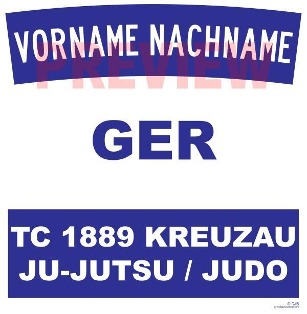 Individualisiertes Rückenschild Der Verein bezahlt das 1. Rückenschild & das 1. Aufnähen - für jedes weitere muss selbst aufgekommen werden.