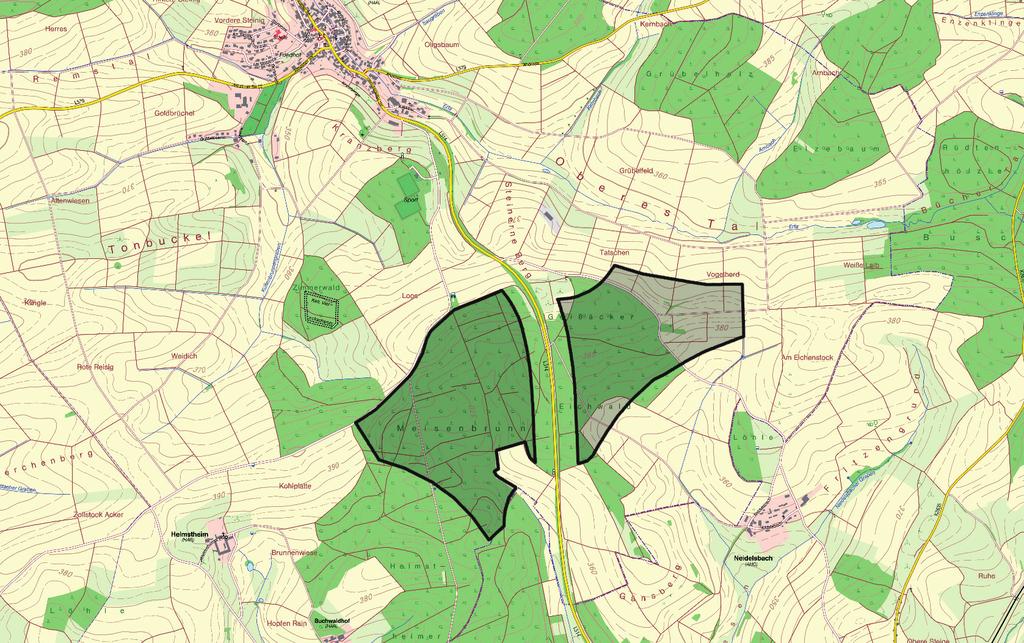 Begründung zur flächenhaften Änderung des Flächennutzungsplans des GVV Hardheim-Walldürn Planungsgebiet Die Gemeinde Hardheim umfasst 8 Ortsteile, wobei die Planung auf Gemarkung Gerichtstetten