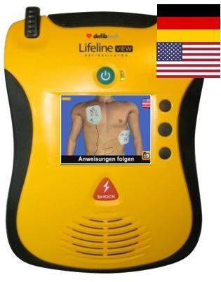 Defibtech Lifeline VIEW AED Option: DUAL integrierte Zweitsprache Für internationale Kunden oder in Transitbereichen Auswahl Zweitsprache mit