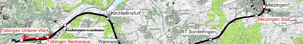 Infrastruktur Teilnetz 1: Tübingen Reutlingen Metzingen und