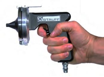 Die Druckluftpistole ist der Teil des Systems, über den die angeschlossene Druckluft kontrolliert und das Projektil gestartet werden kann.