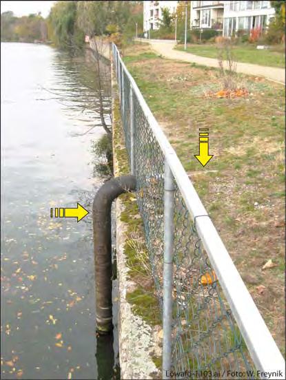 diese Löschwasserentnahmestelle mit dem Begriff»Feuerwehransaugstutzen«aus (statt»saugstelle«), Die gelben Pfeile im Bild