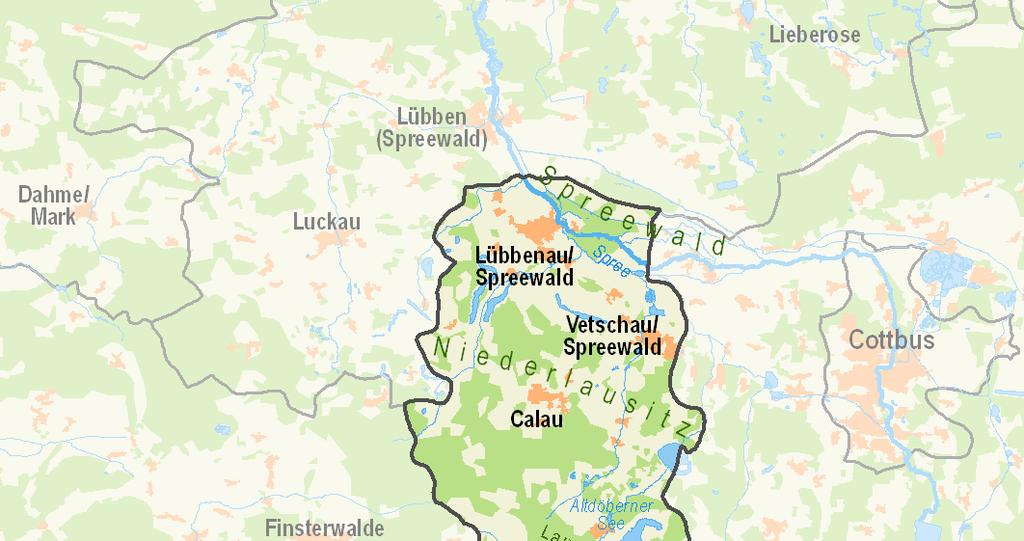 Lage Landschaft Übersicht Topografie Oberspreewald-Lausitz (OSL) ist mit einer Fläche von 1.