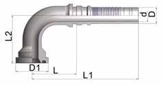 Interlock-Hydraulik-Höchstdruckschläuche und -Armaturen Bezeichnung DN Zoll D d D1 L L1 Art.Nr. mm mm mm mm mm G4 0527 V40 400 Interlock 40 1.