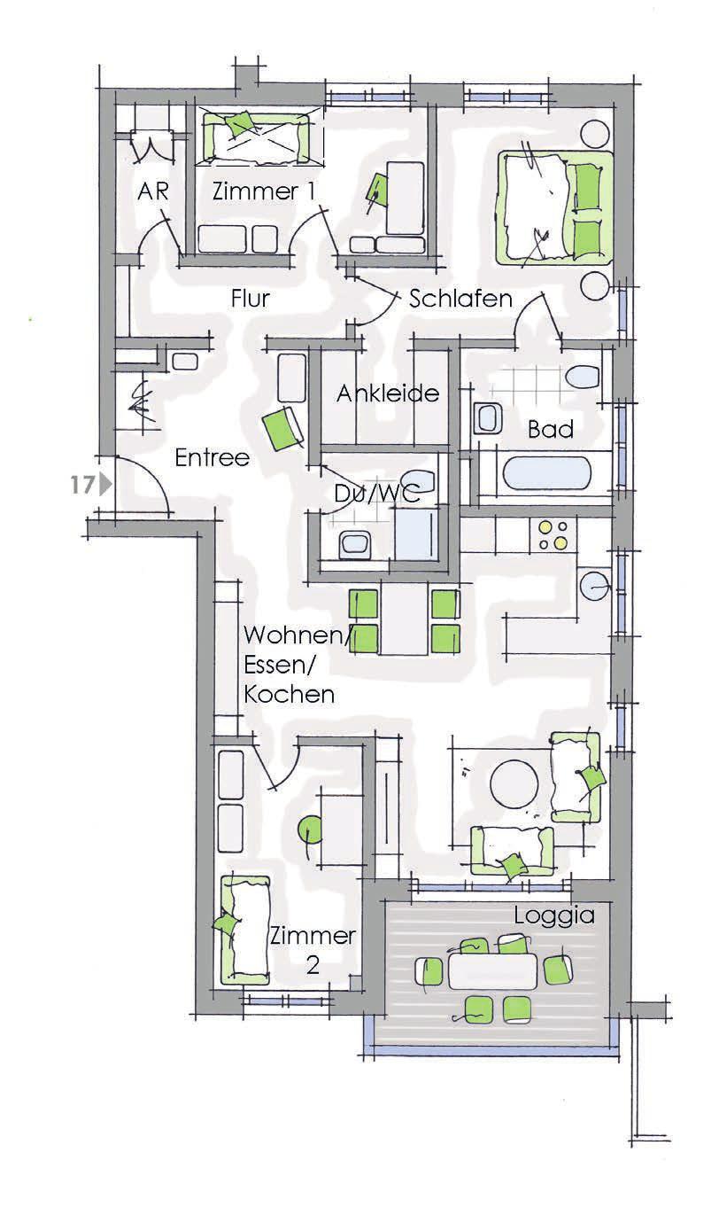 Exklusive Eigentumswohnungen Die 2- bis 4-Zimmer-Wohnungen verfügen über Wohnflächen zwischen 57 m² und 111 m². Zur Ausstat