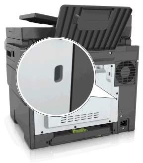 Sichern des Druckers 198 Sichern des Druckers Verwenden eines Sicherheitsschlosses Der Drucker kann mit einem Sicherheitsschloss gesichert werden.