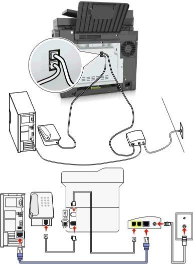 Faxen 98 Tipps für diese Einrichtung: Um sicherzustellen, dass der Telefonanschluss am VoIP-Adapter aktiv ist, schließen Sie ein analoges Telefon an den Telefonanschluss an und überprüfen Sie, ob der