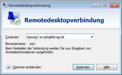 3 VERBINDUNG HERSTELLEN (INTERN) 3.1 REMOTEDESKTOPVERBINDUNG Rufen Sie die Remotedesktopverbindung entweder über die Suchfunktion im Startmenü von Windows oder unter Alle Programme > Zubehör auf.