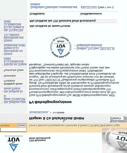 Das Zertifikat und eine Reihe Zusatzinformationen können Sie sich im Internet ansehen (Bild 12). Einfach www.tuv.com und die ID-Nummer 4111005400 eingeben.