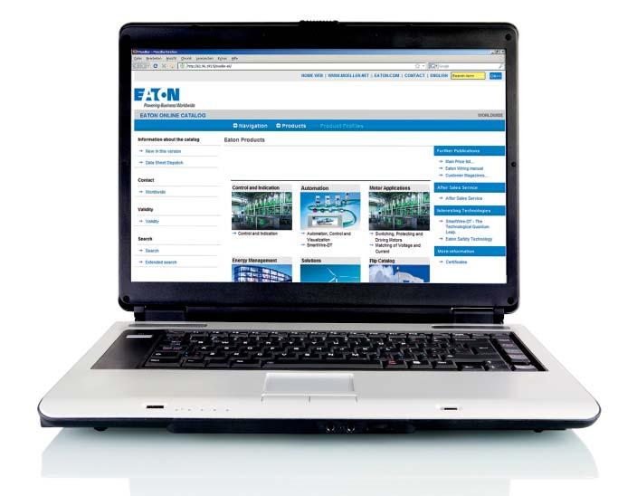 Eaton Online Katalog - Produktinformation schnell gefunden! Aktuelle und umfassende Produktinformation finden Sie unter http.//ecat.