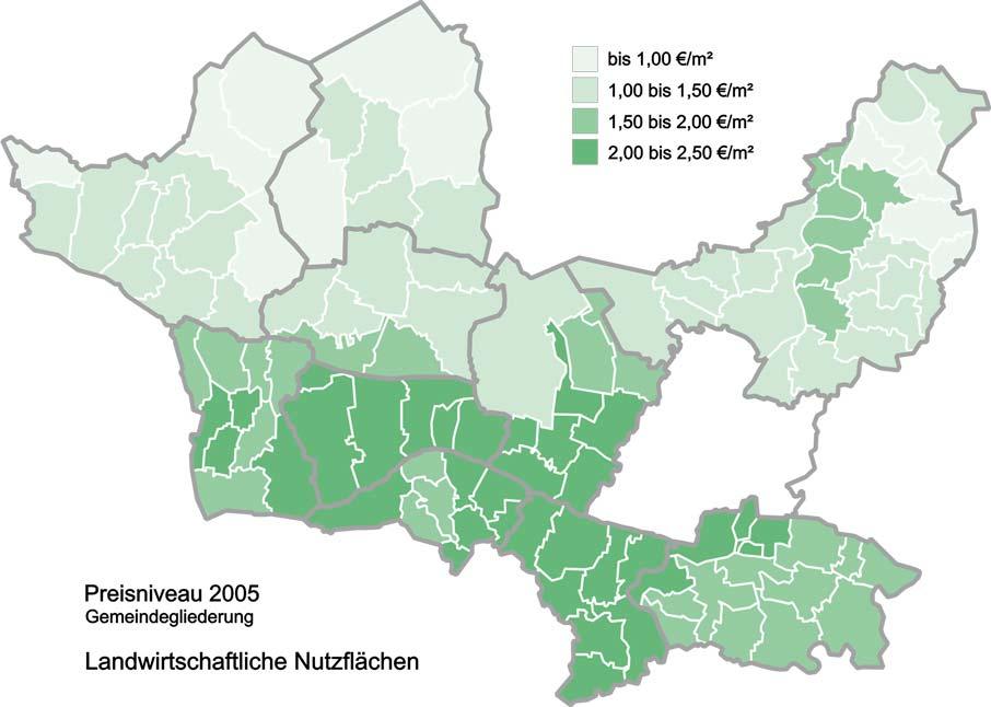 Preisniveau Gemarkungsgliederung Einen Überblick über das Bodenpreisniveau im Kreis Minden-Lübbecke gibt die folgende Übersichtskarte.