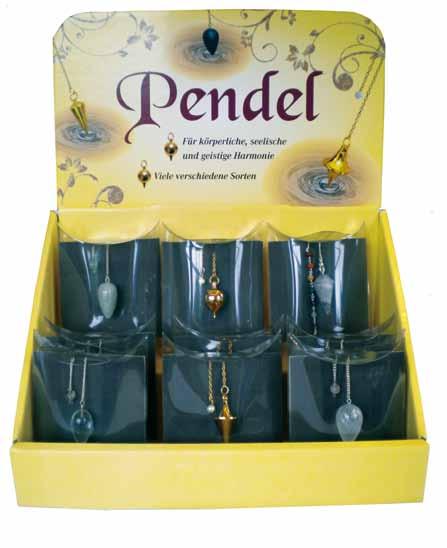 Pendel-Set Noch nicht angeboten Wegen großer Nachfrage neu im Programm: Pendel-Set mit 15 Pendeln EDLE PENDEL DISPLAY MIT 15 PENDELN, SORTIERT Display: Stellfläche ca.