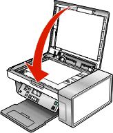 1 Vergewissern Sie sich, ob der Computer und Drucker eingeschaltet sind. 2 Öffnen Sie die obere Abdeckung.