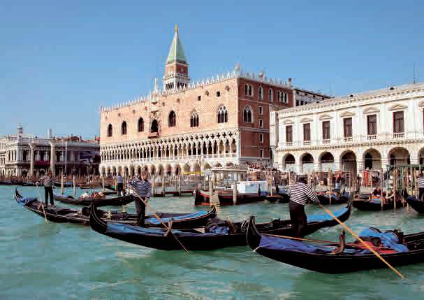 Venedigs Schauseite mit dem Dogenpalast: Rathaus, Gericht und Wohnung der Dogen rentin Genua wurde 1378 bei Chioggia vernichtend geschlagen erweiterte die Serenissima land seitig ihr Machtgebiet auf