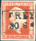 rosa auf schönem weißem Brief nach Berlin, seltene Ortsstempel-Entwertung durch K1 GLOGAU 14/12 (1862). Briefe mit der schwarzblauen 2 Sgr.