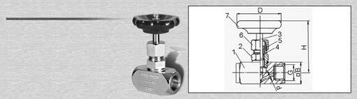 Edelstahl Stainless Steel AISI 316ti Absperrventil NAV-G mit beidseitigem Innengewinde DIN ISO 228 Shut-off valves NAV-G with female thread DIN ISO 228 Teil Werkstoff Part Material 1 Gehäuse 1 Body 2