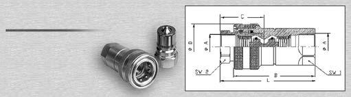 Schnellverschlußkupplung ISO B Quick connect couplings ISO B Schnellverschlußkupplung in Edelstahl AISI 316L, austauschbar nach ISO 7241-1 B.