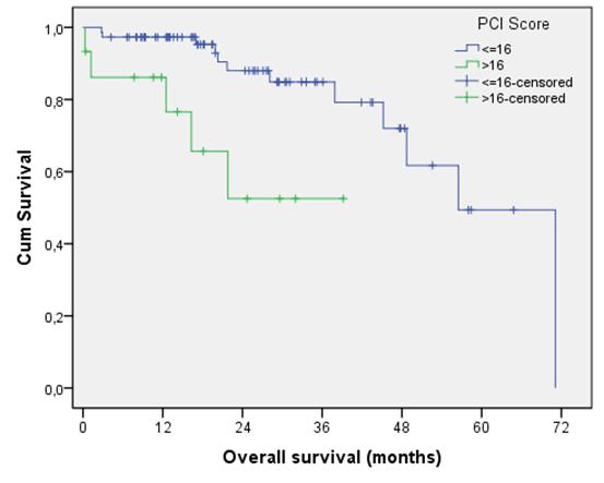 Prognostic Significance of Peritoneal Cancer Index in advanced ovarian cancer after
