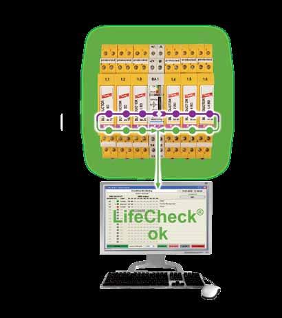 Auf Basis der LifeCheck -Technologie mit RFID ist eine permanente Überwachung der Überspannungsschutzgeräte relativ einfach möglich.