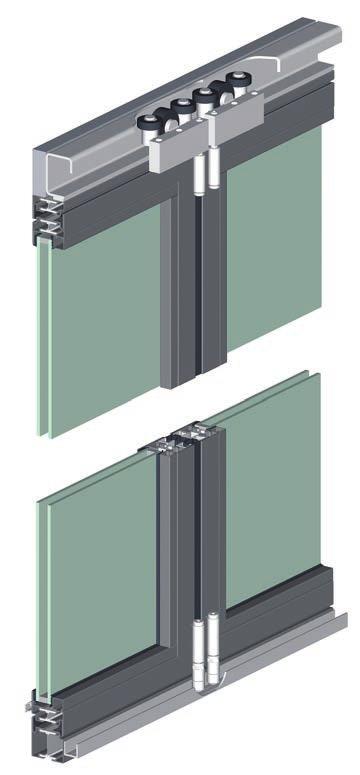 Systembeschrieb Description du système System description Faltwand aus Stahl thermisch getrennt. Die neue kann sowohl als Raumteiler als auch für Aussenanlagen genutzt werden.