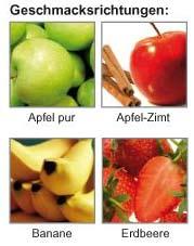 40 g Fruchtmus - Apfel pur - Apfel-Zimt - Banane - Erdbeere - Maracuja ca. 36 x 200 mm ca. 6 Monate Preise/Stück für Fruit Pack Art. Nr.