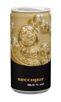 Seccopur (Art. Nr. 370260) hochwertiger original italienischer Perlwein mit 10,5 % Alkohol in 2 verschiedenen Geschmacksrichtungen - Holunder - Vanille 200 ml Alu Slim-Line Dose 24 Stk. / 1 Tray* (ca.