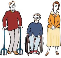 Behinderung: Überall in Deutschland leben Menschen mit Behinderungen. Es gibt viele verschiedene Behinderungen. Manche Menschen haben eine körperliche Behinderung.