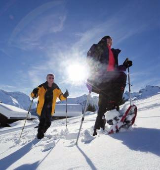 Das Winterparadies von Elm lässt sich am besten mit Schneeschuhen erleben. Schneeschuhrouten Elm Obererbs (6 km, 390 Höhenmeter, 3 Stunden) Matt Weissenberge Waldibach (3.