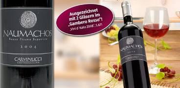 Das Phänomen Produktpiraterie Beispiele: Naumachos 2004er Rosso Piceno Superiore DOC Original Fälschung Anbieter: Weingut Giovanni