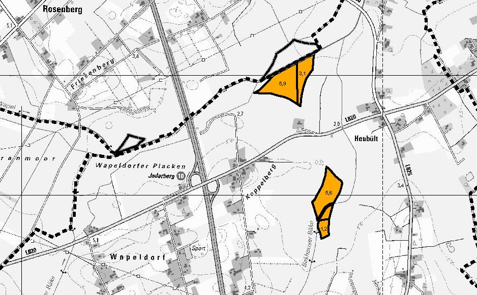 Gemeindeübergreifende Windparkplanung Teilfläche B Neuenwege Potenzialflächen Stadt Varel Potenzialfläche Rastede-Nord Pot.