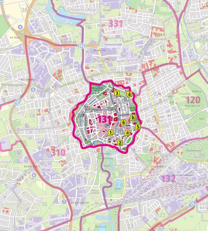 2.5 Angebote und Versorgungssituation in den einzelnen Stadtbezirken Einrichtungen im Stadtbezirk 131 Innenstadt Es ist eine leichte Bevölkerungsabnahme bei den unter 3-Jährigen und ein leichter