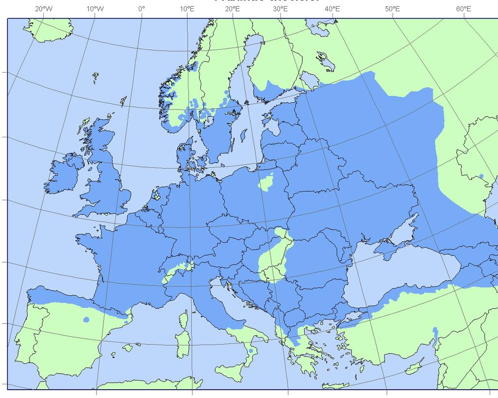 Verlauf des Eschentriebsterbens in Europa Datenquelle: