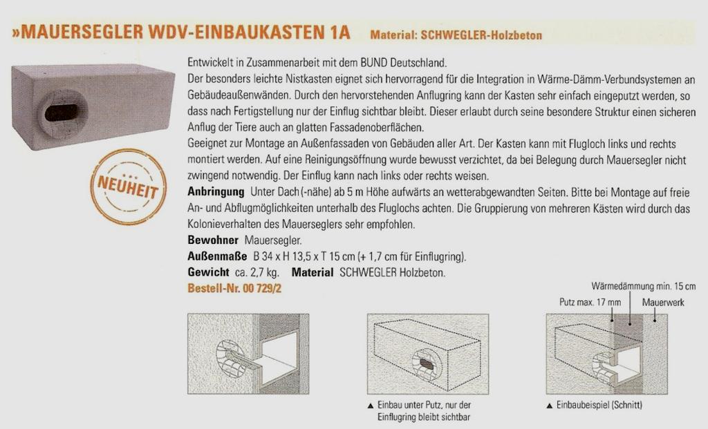 Frankfurter-Mauersegler-Initiative 10/22 Für jedes Gebäude gibt es eine besondere Lösung bei den Segler-Nistplätzen.