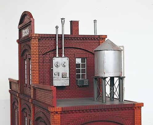 The gates at the front of this weather-resistant and realistically aged model can be opened and closed. 62017 Boilerhouse 123,50 * It is a boilerhouse with a shed roof and a moveable door.