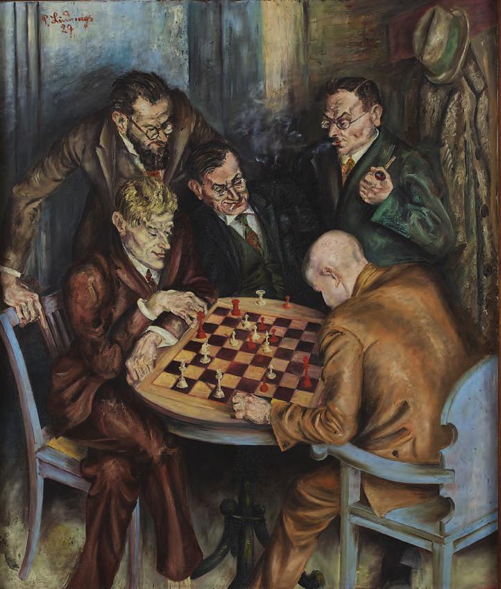 7 Peter Ludwigs. Das Schachspiel 1927 Öl/Lw.