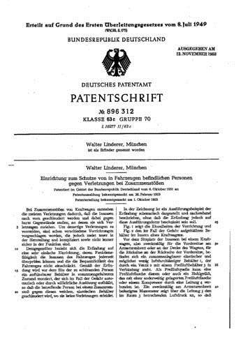 Patentaktivität Technologielebenszyklus Airbag 1951 100% 4444 90% 1995 80% 70% 1980 60% 1974