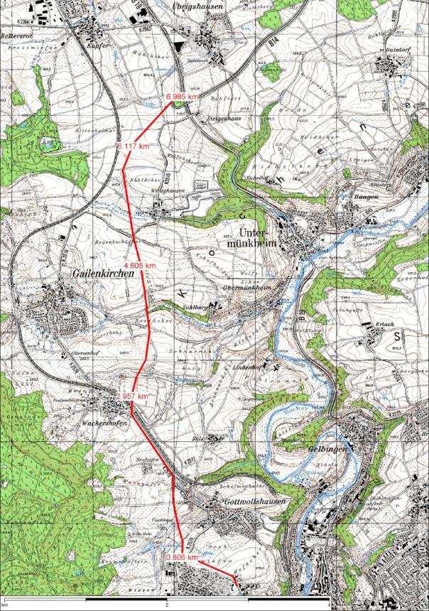 13 km Trasse (Westumgehung B14/B19) BGA Gailenkirchen Gasbezug von zwei