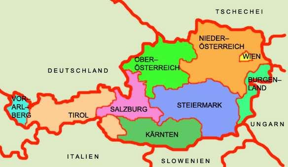Die Republik Österreich wird durch neun Bundesländer gebildet: Bundesland: Vorarlberg Tirol Salzburg Oberösterreich