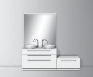 Waschtischunterschrank, Koffertürenschrank Leuchtspiegel, Mineralguss-Aufsatzwaschtische, Konsolenplatte, Waschtischunterschrank, Sideboard Spiegelschränke / *Spiegelschränke inkl.