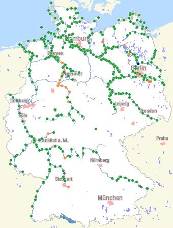 Die hydrologische Lage in Deutschland Nach der vorangegangenen vorübergehenden Erholung der Wasserstände und Abflüsse der Bundeswasserstraßen setzte im Berichtszeitraum angesichts der beschriebenen
