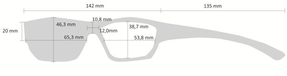 Anhang A1 Abmaße der Brillenfassung Abb. A1: Abmaße der Brillenfassung A2 Spezifisches Gewicht der eingesetzten Materialien Tab.
